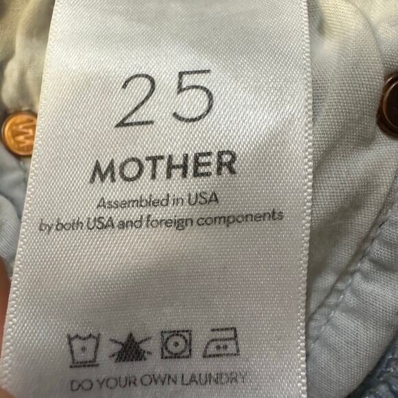 MOTHER The Insider Crop Step Fray Jeans Size 25 Blue - Picture 12 of 13